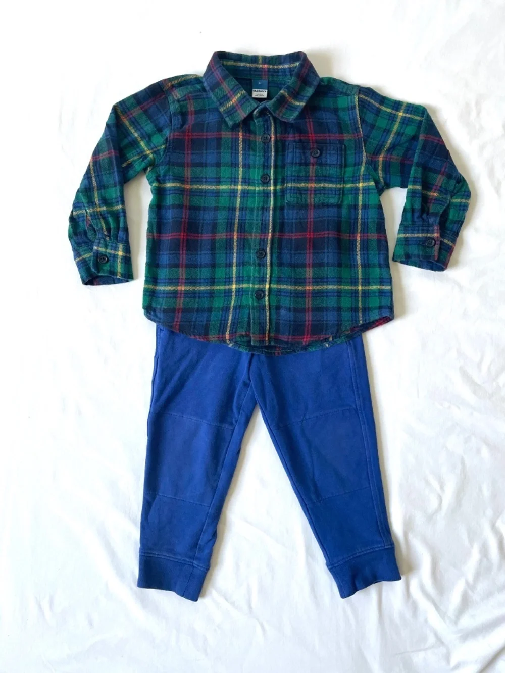 2-Pc Sz3/3T Toddler Boys Plaid Flannel Shirt Pants